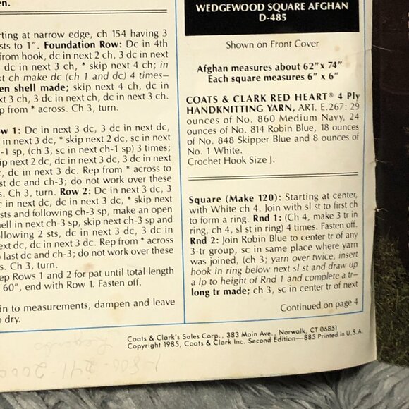 Afghans Are A Natural Crochet Pattern Booklet Coats & Clark #312 - Picture 3 of 4
